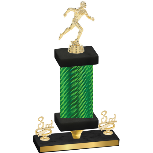 Premium Single Green Carbon Fiber Third Place Running Trophy
