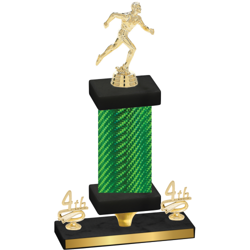 Premium Single Green Carbon Fiber Fourth Place Running Trophy