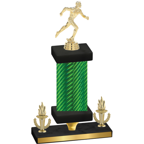 Premium Single Green Carbon Fiber Victory Running Trophy