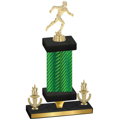 Premium Single Green Carbon Fiber Victory Running Trophy