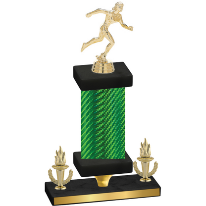 Premium Single Green Carbon Fiber Victory Running Trophy