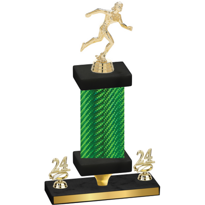 Premium Single Green Carbon Fiber Year Running Trophy