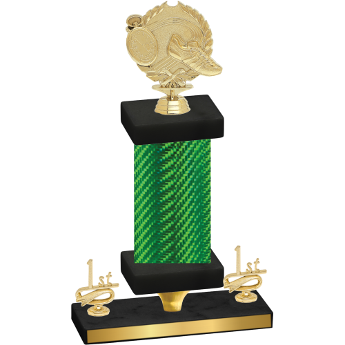 Premium Single Green Carbon Fiber First Place Running Trophy