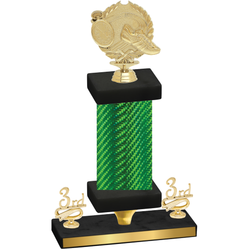 Premium Single Green Carbon Fiber Third Place Running Trophy
