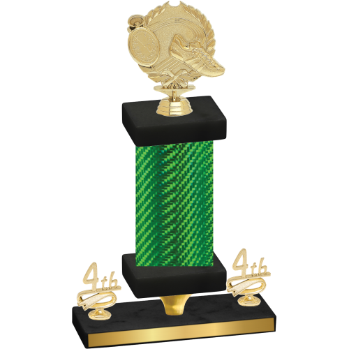 Premium Single Green Carbon Fiber Fourth Place Running Trophy