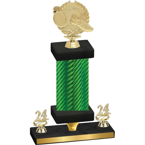 Premium Single Green Carbon Fiber Year Running Trophy