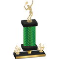 Premium Single Green Carbon Fiber Fourth Place Tennis Trophy