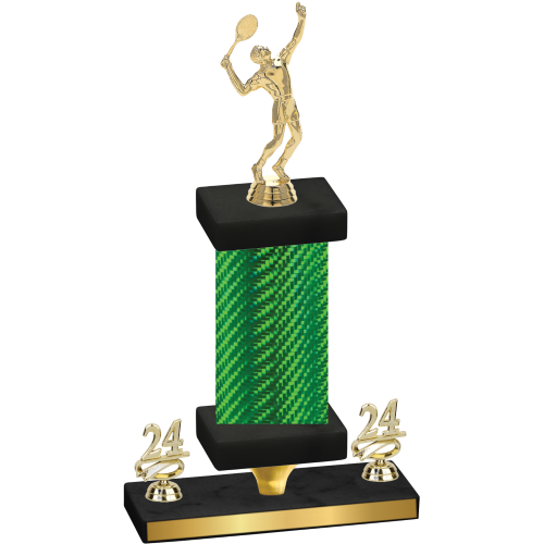 Premium Single Green Carbon Fiber Year Tennis Trophy