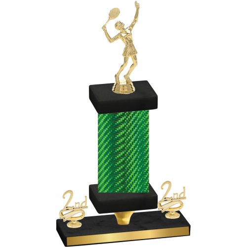 Premium Single Green Carbon Fiber Second Place Tennis Trophy