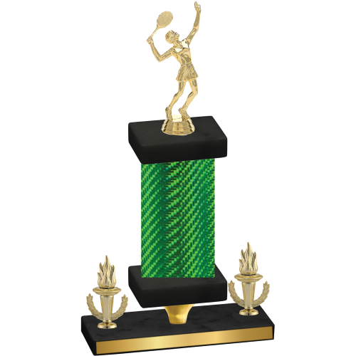 Premium Single Green Carbon Fiber Victory Tennis Trophy