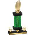 Premium Single Green Carbon Fiber Second Place Football Trophy
