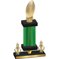 Premium Single Green Carbon Fiber Victory Football Trophy