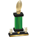 Premium Single Green Carbon Fiber Year Football Trophy