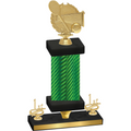 Premium Single Green Carbon Fiber First Place Tennis Trophy