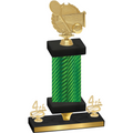 Premium Single Green Carbon Fiber Fourth Place Tennis Trophy