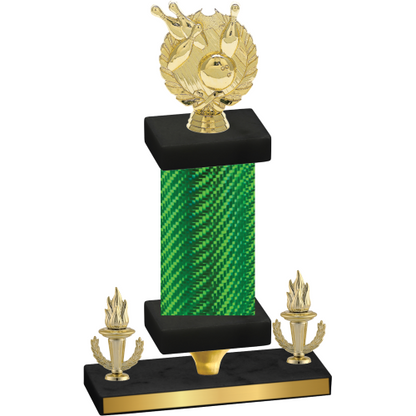 Premium Single Green Carbon Fiber Victory Bowling Trophy