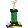 Premium Single Green Carbon Fiber Third Place Volleyball Trophy