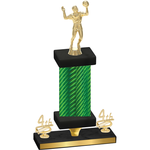 Premium Single Green Carbon Fiber Fourth Place Volleyball Trophy