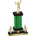 Premium Single Green Carbon Fiber Victory Volleyball Trophy
