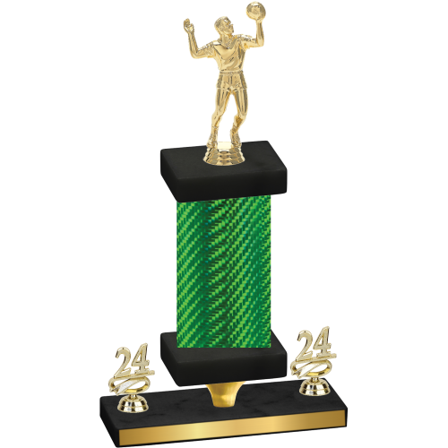 Premium Single Green Carbon Fiber Year Volleyball Trophy