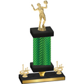 Premium Single Green Carbon Fiber First Place Volleyball Trophy