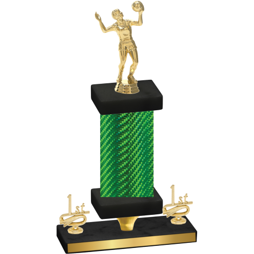 Premium Single Green Carbon Fiber First Place Volleyball Trophy