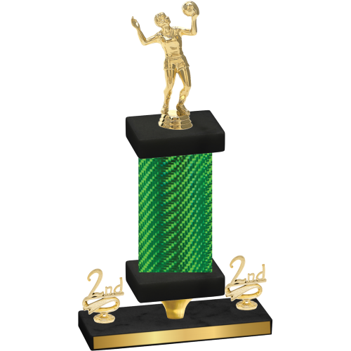 Premium Single Green Carbon Fiber Second Place Volleyball Trophy