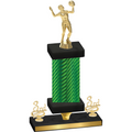 Premium Single Green Carbon Fiber Third Place Volleyball Trophy
