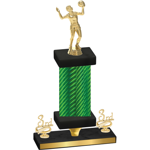 Premium Single Green Carbon Fiber Third Place Volleyball Trophy