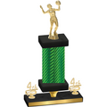 Premium Single Green Carbon Fiber Fourth Place Volleyball Trophy