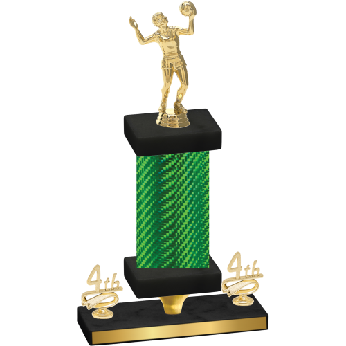 Premium Single Green Carbon Fiber Fourth Place Volleyball Trophy