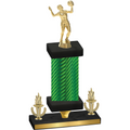 Premium Single Green Carbon Fiber Victory Volleyball Trophy