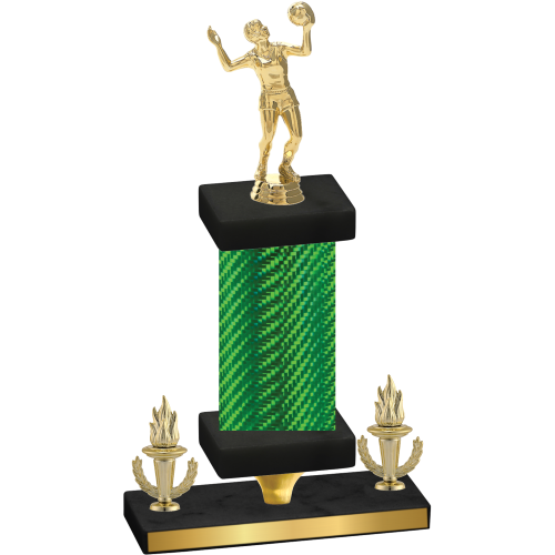 Premium Single Green Carbon Fiber Victory Volleyball Trophy