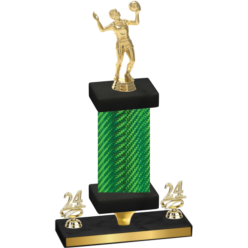 Premium Single Green Carbon Fiber Year Volleyball Trophy