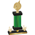 Premium Single Green Carbon Fiber Third Place Volleyball Trophy