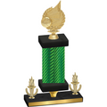 Premium Single Green Carbon Fiber Victory Volleyball Trophy