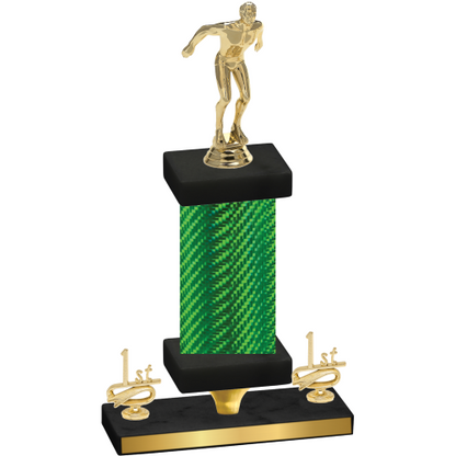 Premium Single Green Carbon Fiber First Place Swimming Trophy