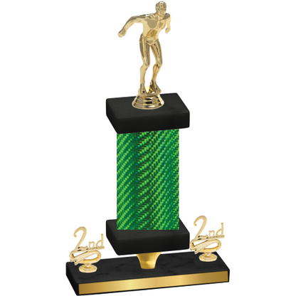 Premium Single Green Carbon Fiber Second Place Swimming Trophy