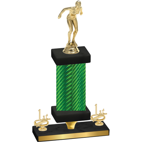 Premium Single Green Carbon Fiber First Place Tennis Trophy