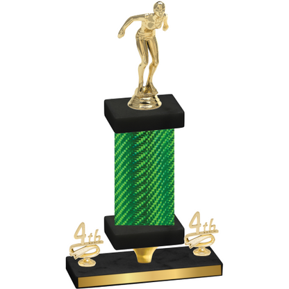 Premium Single Green Carbon Fiber Fourth Place Tennis Trophy