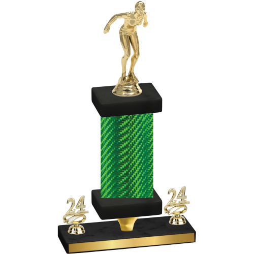 Premium Single Green Carbon Fiber Year Tennis Trophy