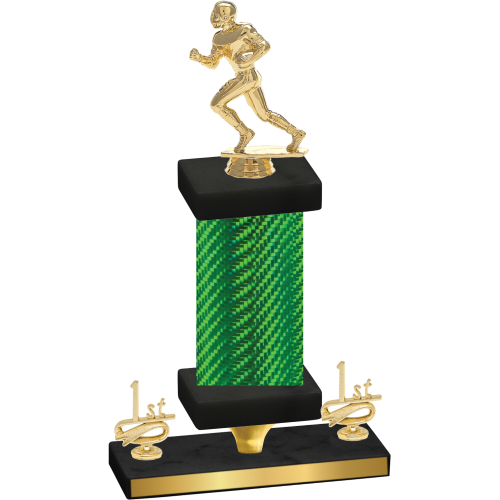 Premium Single Green Carbon Fiber First Place Football Trophy
