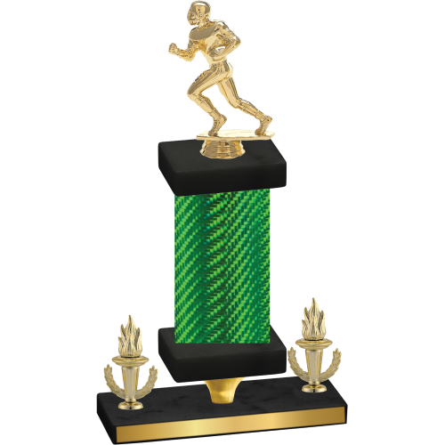 Premium Single Green Carbon Fiber Victory Football Trophy