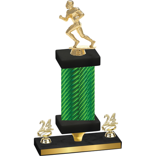 Premium Single Green Carbon Fiber Year Football Trophy