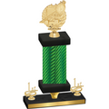 Premium Single Green Carbon Fiber First Place Swimming Trophy