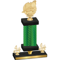 Premium Single Green Carbon Fiber Fourth Place Swimming Trophy
