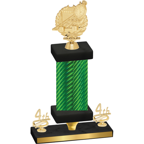 Premium Single Green Carbon Fiber Fourth Place Swimming Trophy