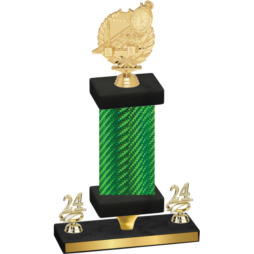Premium Single Green Carbon Fiber Year Swimming Trophy