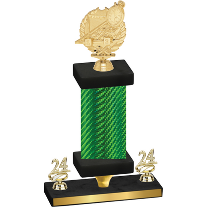 Premium Single Green Carbon Fiber Year Swimming Trophy