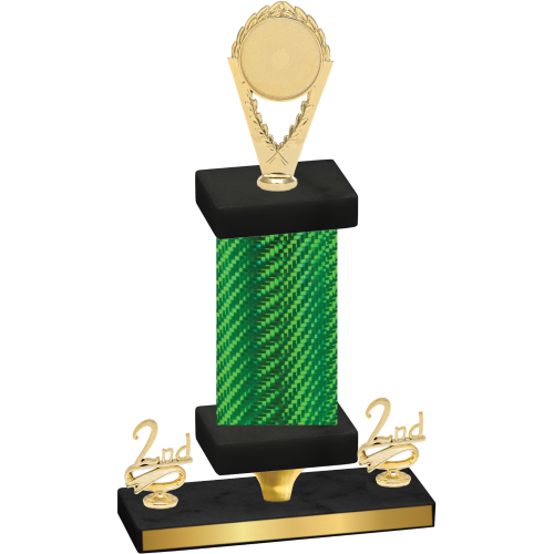 Premium Single Green Carbon Fiber Second Place Insert Trophy